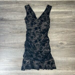 SHEIN Black‎ Floral Lace Dress